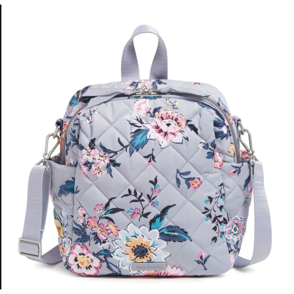 Vera Bradley Parisian Bouquet Performance Twill Convertible Small Backpack